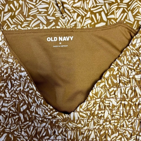 Babydoll Tan Cami V Neck Mesh Smocked Swing Y2K Style 
Women’s Size Medium - Picture 7 of 8